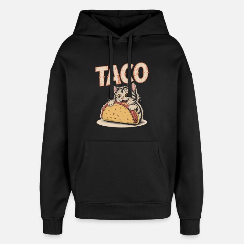 Conception ludique de chaton taco - Sweat à capuche unisexe Stanley/Stella Oversized - noir