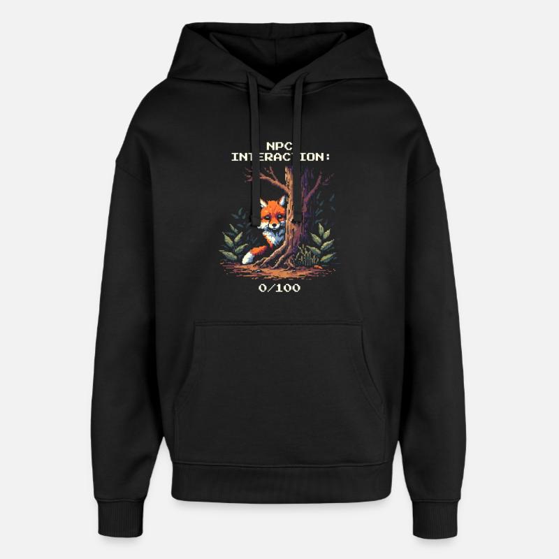NPC-Interaktion: 0/100 | Introversion Humor - Oversized Unisex Hoodie von Stanley/Stella - Schwarz