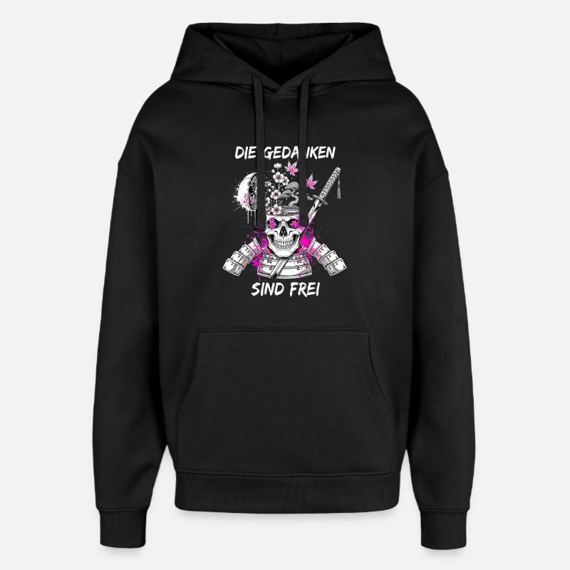 Warrior Skull Samurai - Oversized Unisex Hoodie by Stanley/Stella - black