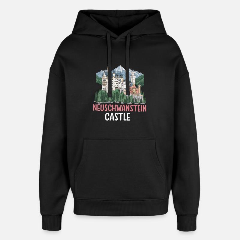 Château de Neuschwanstein - Sweat à capuche unisexe Stanley/Stella Oversized - noir