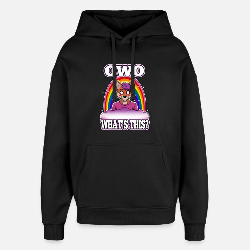 OwO Qu’est-ce que c’est ? - Sweat à capuche unisexe Stanley/Stella Oversized - noir