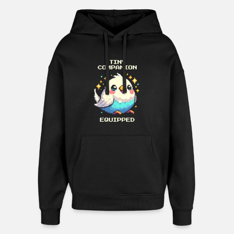 Petit compagnon équipé | Perruche - Sweat à capuche unisexe Stanley/Stella Oversized - noir