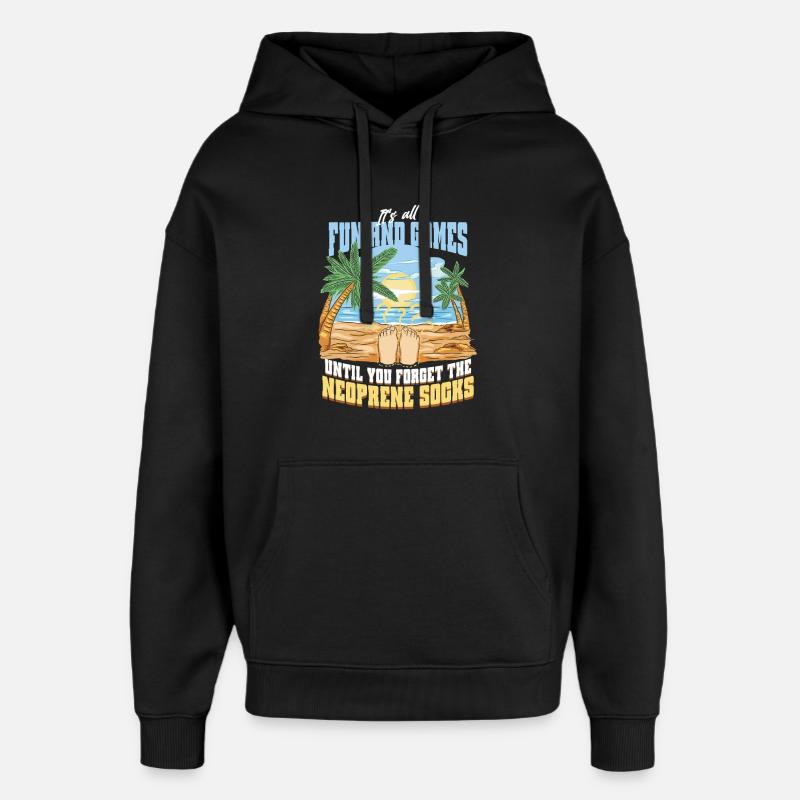 Bodyboarder Bodyboarder - Sweat à capuche unisexe Stanley/Stella Oversized - noir