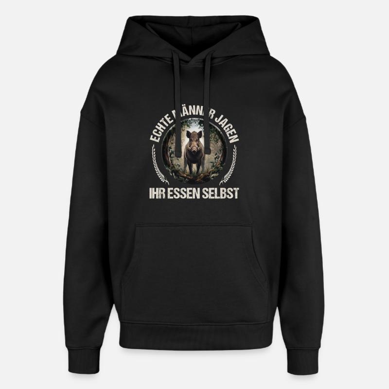 Jäger Spruch - Oversized Unisex Hoodie von Stanley/Stella - Schwarz