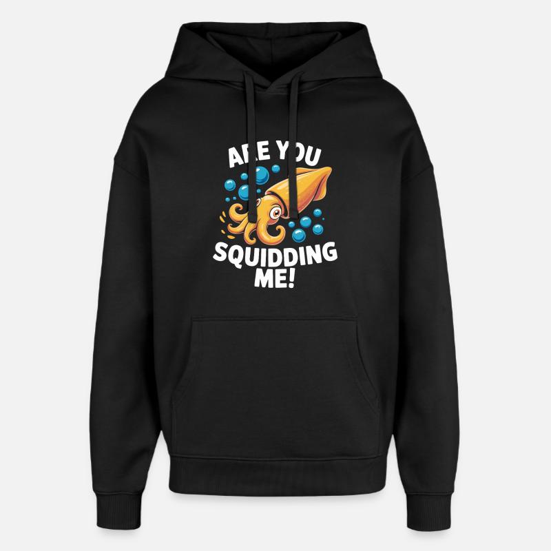 Verspieltes Meeresdesign mit Oktopus - Oversized Unisex Hoodie von Stanley/Stella - Schwarz