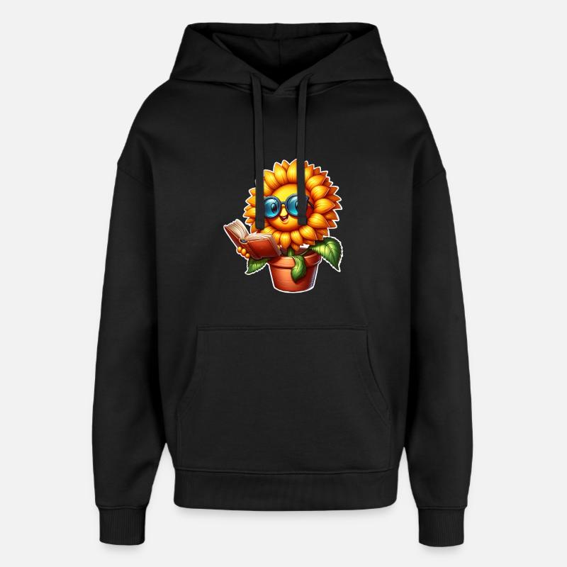 Livre de lecture tournesol - Sweat à capuche unisexe Stanley/Stella Oversized - noir