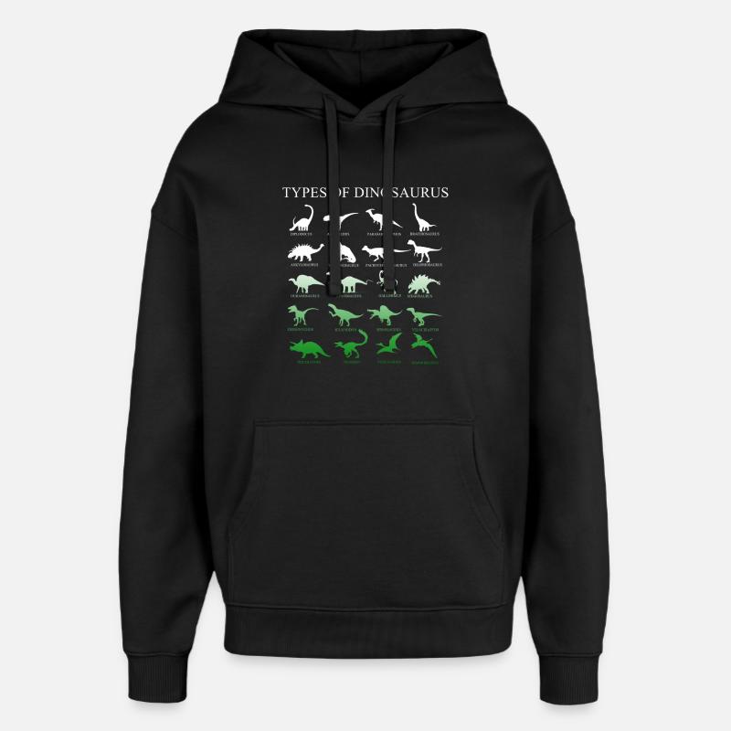 dinosaure - Sweat à capuche unisexe Stanley/Stella Oversized - noir