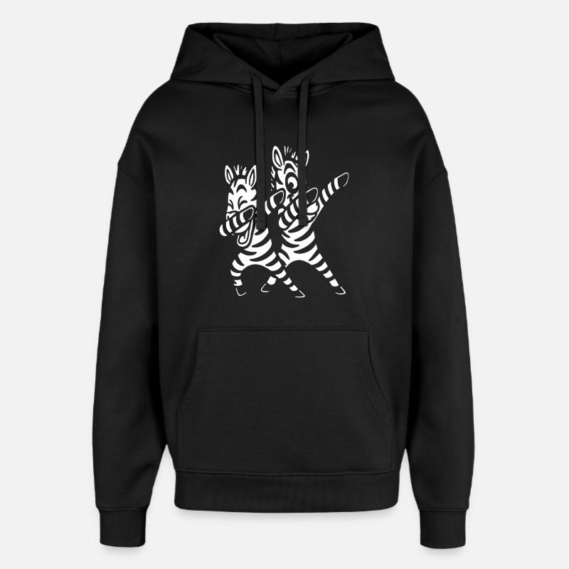 Dabbing Zèbres Dansant - Sweat à capuche unisexe Stanley/Stella Oversized - noir