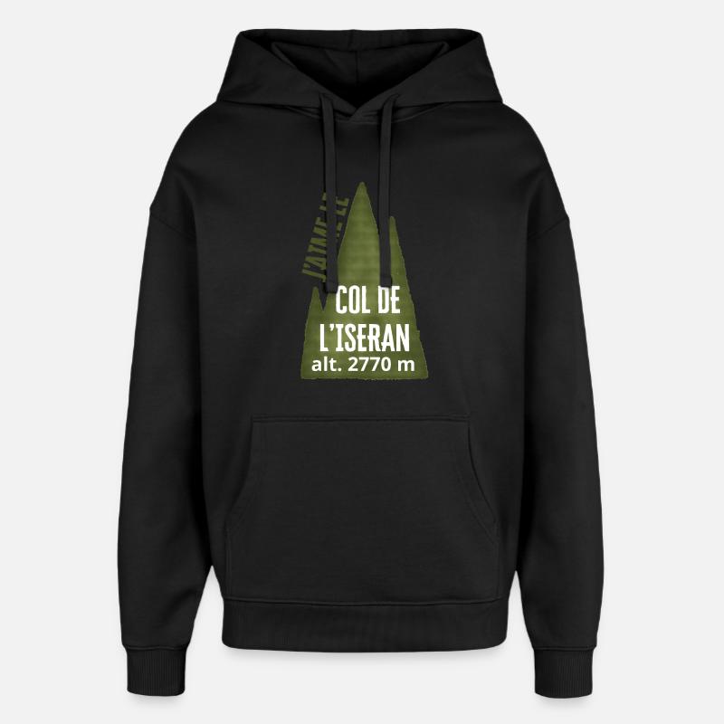 COL DE L’ISERAN ALTA 2770 metri - Stanley/Stella Oversized Felpa con cappuccio unisex - nero
