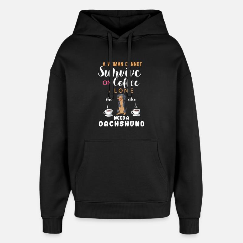 Lecture Et Teckel Pour Les Femmes - Sweat à capuche unisexe Stanley/Stella Oversized - noir