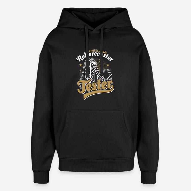 Professional roller coaster tester - Oversized Unisex Hoodie by Stanley/Stella - black