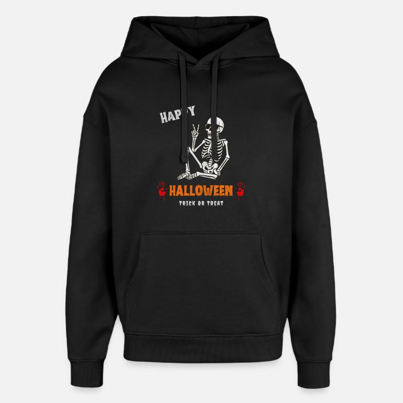 Odeur d’Halloween avec squelette - Sweat à capuche unisexe Stanley/Stella Oversized - noir