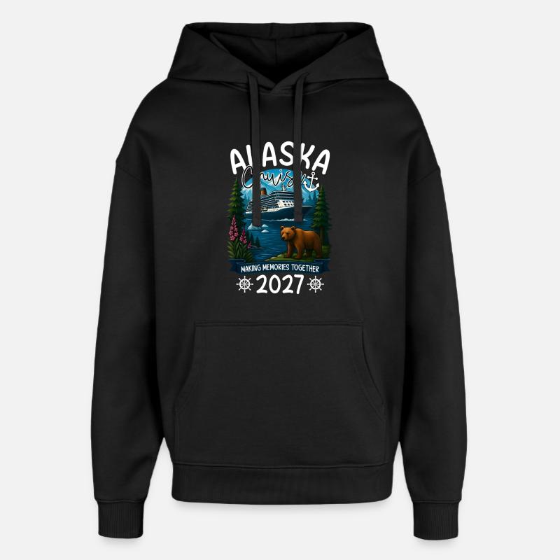 Croisière en Alaska 2027 - Sweat à capuche unisexe Stanley/Stella Oversized - noir