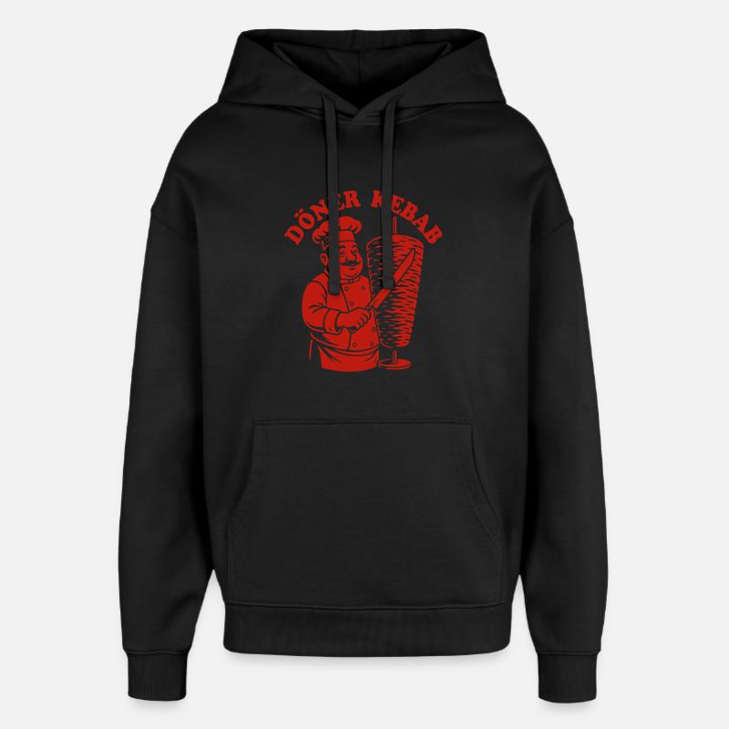 Döner Kebab - Restauration rapide - Spruch - Sweat à capuche unisexe Stanley/Stella Oversized - noir