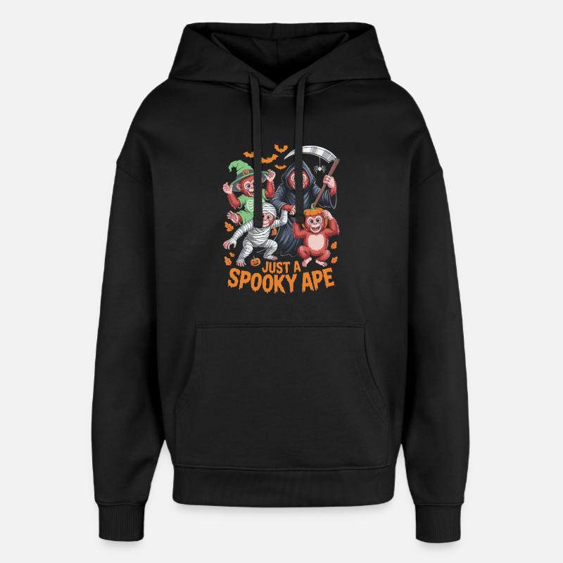 Spectacle de singes hantés pour Halloween - Sweat à capuche unisexe Stanley/Stella Oversized - noir