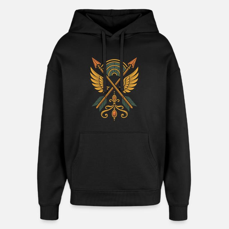 Bogenschießen Ziel Bogenschütze Bogenjagd Design - Oversized Unisex Hoodie von Stanley/Stella - Schwarz