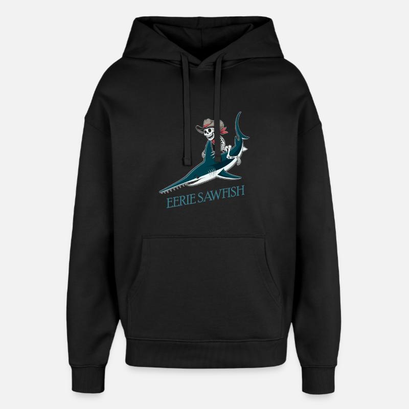 Cow-boy squelette sur poisson-scie - Sweat à capuche unisexe Stanley/Stella Oversized - noir