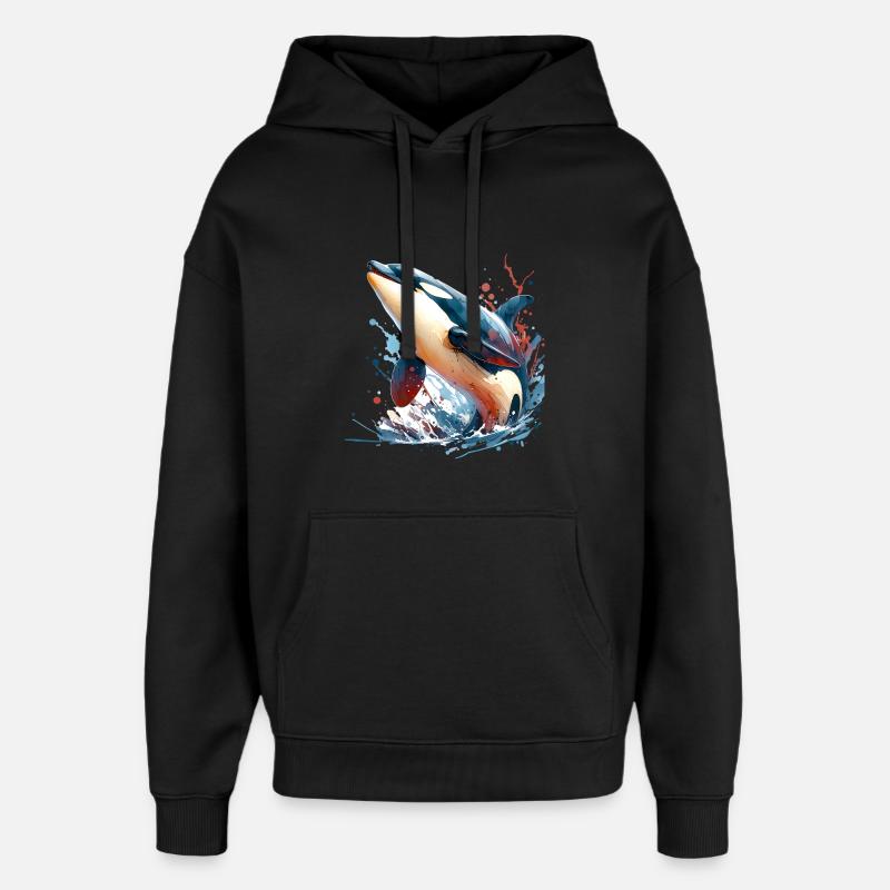 Orca Killer Whale - Oversized Unisex Hoodie by Stanley/Stella - black
