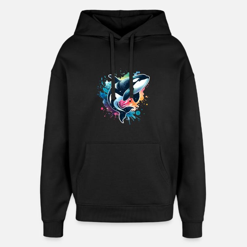 Orque Épaulard - Sweat à capuche unisexe Stanley/Stella Oversized - noir