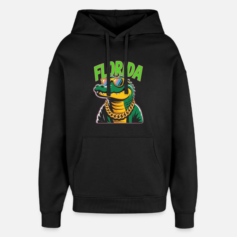 Alligator de Floride - Sweat à capuche unisexe Stanley/Stella Oversized - noir