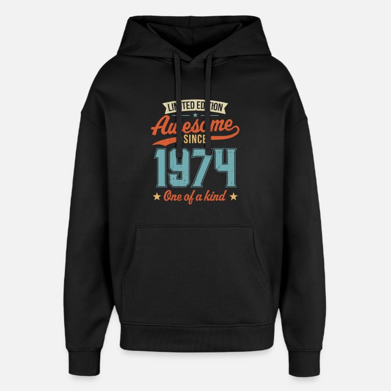 Génial depuis 1974 - Sweat à capuche unisexe Stanley/Stella Oversized - noir
