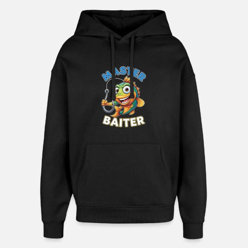 Master Baiter – Lustiger Angler Spruch - Oversized Unisex Hoodie von Stanley/Stella - Schwarz
