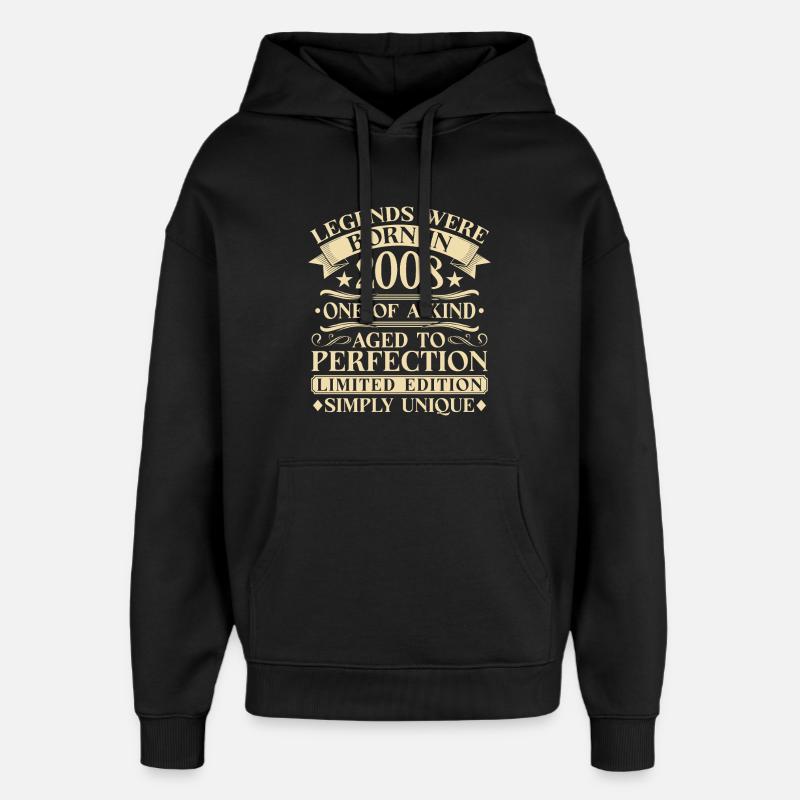 18ème Anniversaire Millésime 2008 - Sweat à capuche unisexe Stanley/Stella Oversized - noir