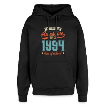 Awesome Since 1994 - Oversized Unisex Hoodie by Stanley/Stella - black - Front - AI Model Female 172 light (172cm) & AI Model Male 185 light (185cm)