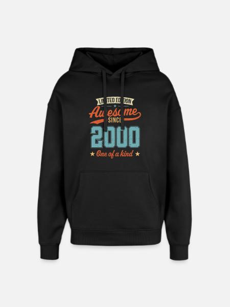Awesome Since 2000 - Oversized Unisex Hoodie by Stanley/Stella - black
