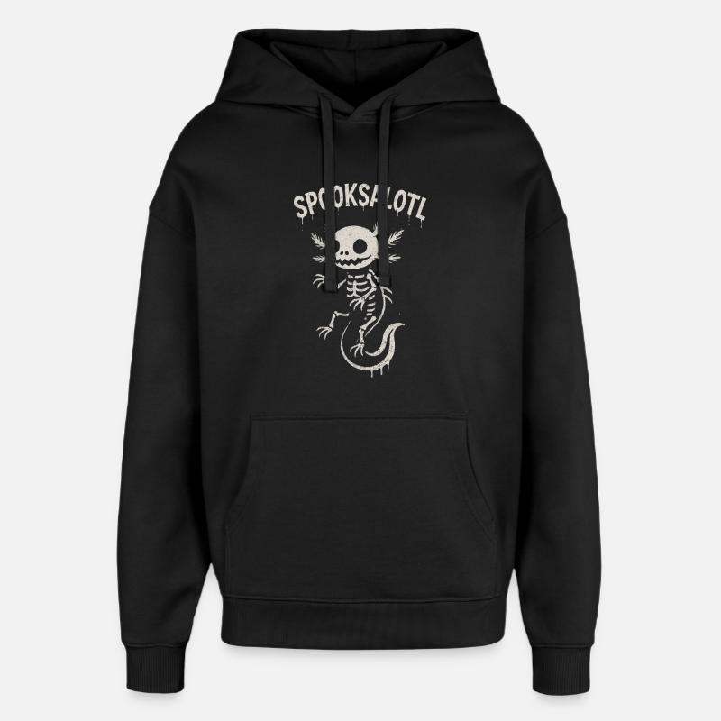 Spooksalotl Squelette Axolotl Halloween - Sweat à capuche unisexe Stanley/Stella Oversized - noir