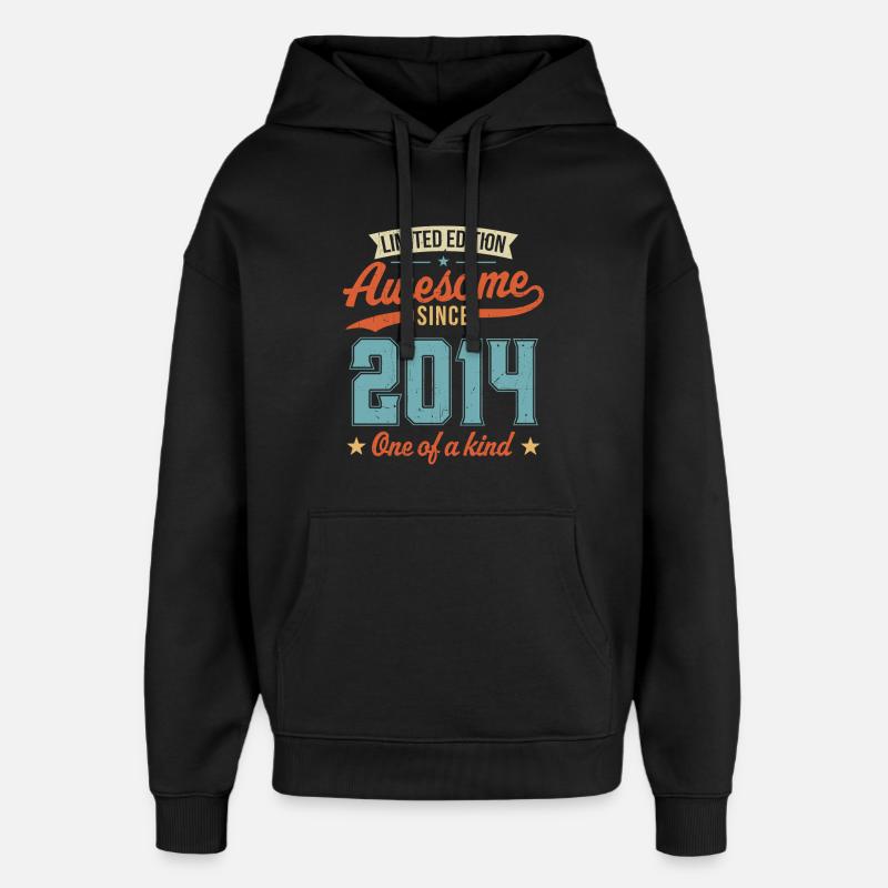 Génial depuis 2014 - Sweat à capuche unisexe Stanley/Stella Oversized - noir