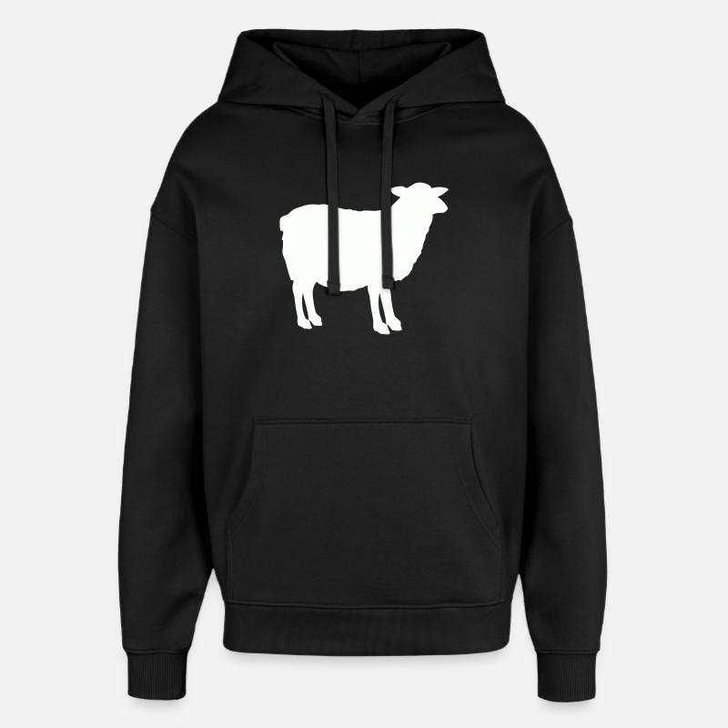Silhouette de mouton - Sweat à capuche unisexe Stanley/Stella Oversized - noir