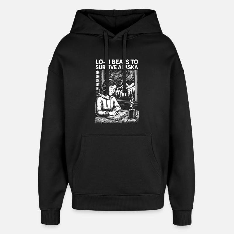 Le lo-fi bat l’Alaska - Sweat à capuche unisexe Stanley/Stella Oversized - noir