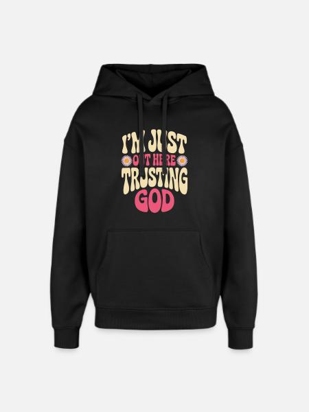 God Trust Motif Shirt - Oversized Unisex Hoodie by Stanley/Stella - black