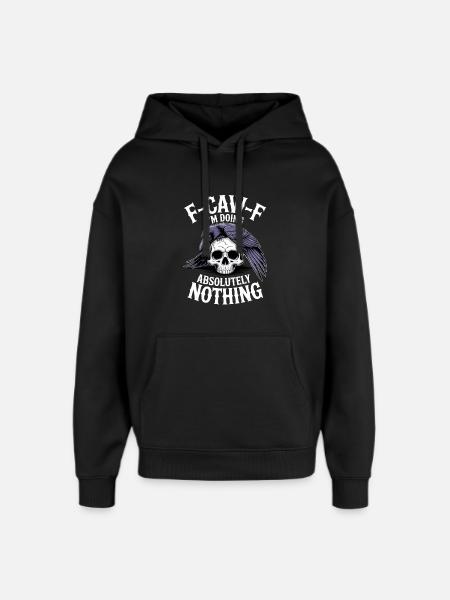 F-GAW-F Absolutely Nothing Skull Raven - Oversized Unisex Hoodie by Stanley/Stella - black