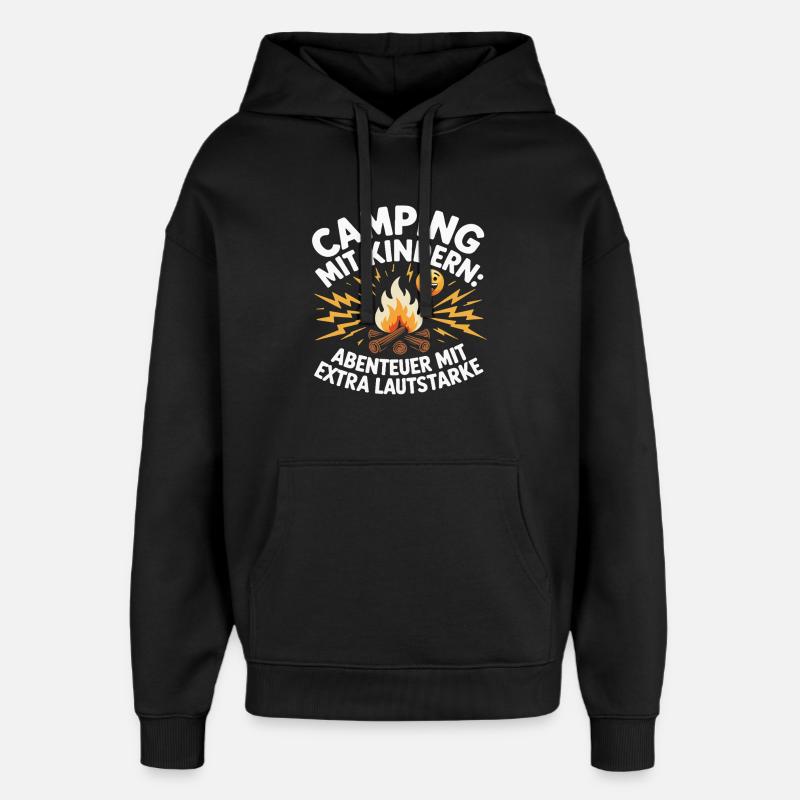 Camping avec des enfants Adventure Loud - Sweat à capuche unisexe Stanley/Stella Oversized - noir