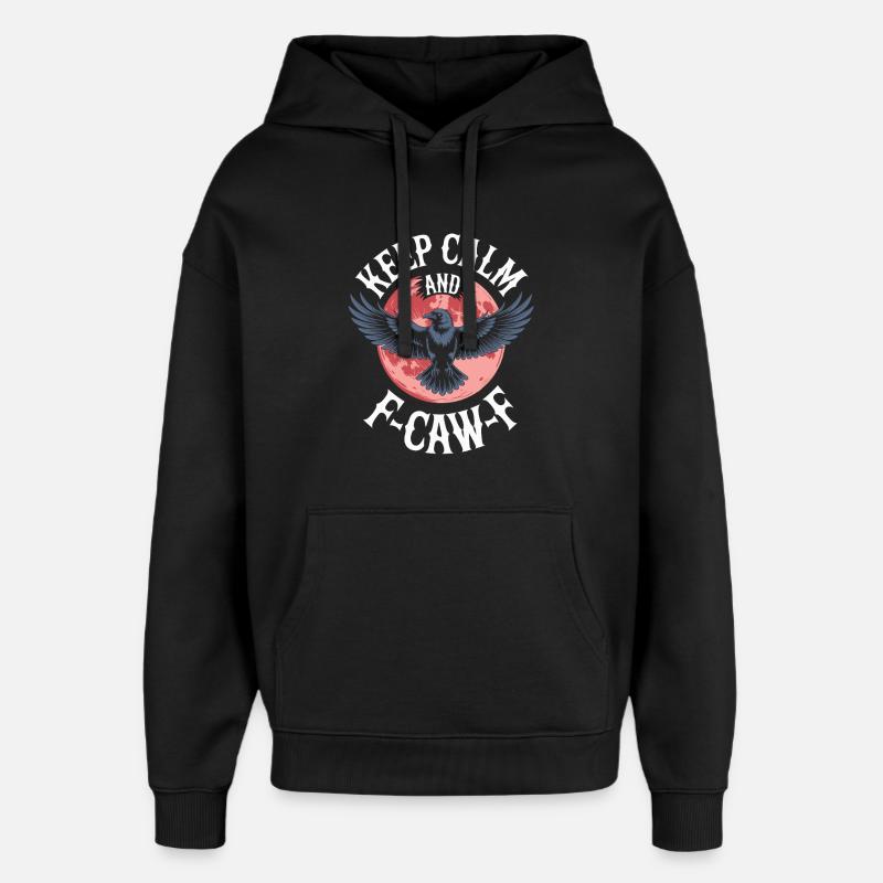 Keep Calm and Eagle Flight - Oversized Unisex Hoodie by Stanley/Stella - black