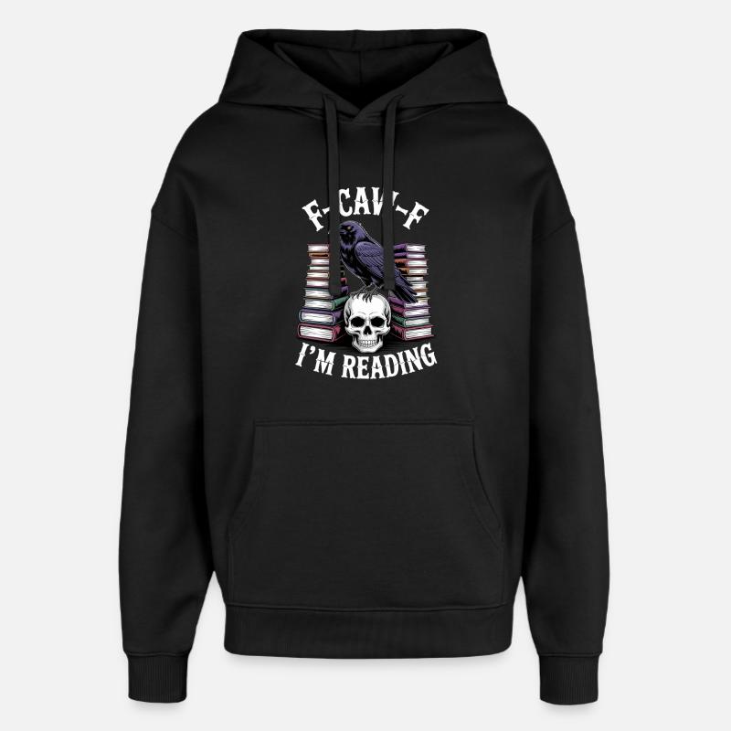 E-Caw-F : Je lis - Sweat à capuche unisexe Stanley/Stella Oversized - noir