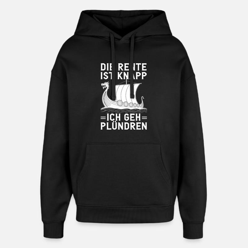 Rente Knapp Wikinger Plünderer - Oversized Unisex Hoodie von Stanley/Stella - Schwarz