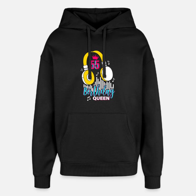 Anniversaire Reine 55e anniversaire - Sweat à capuche unisexe Stanley/Stella Oversized - noir