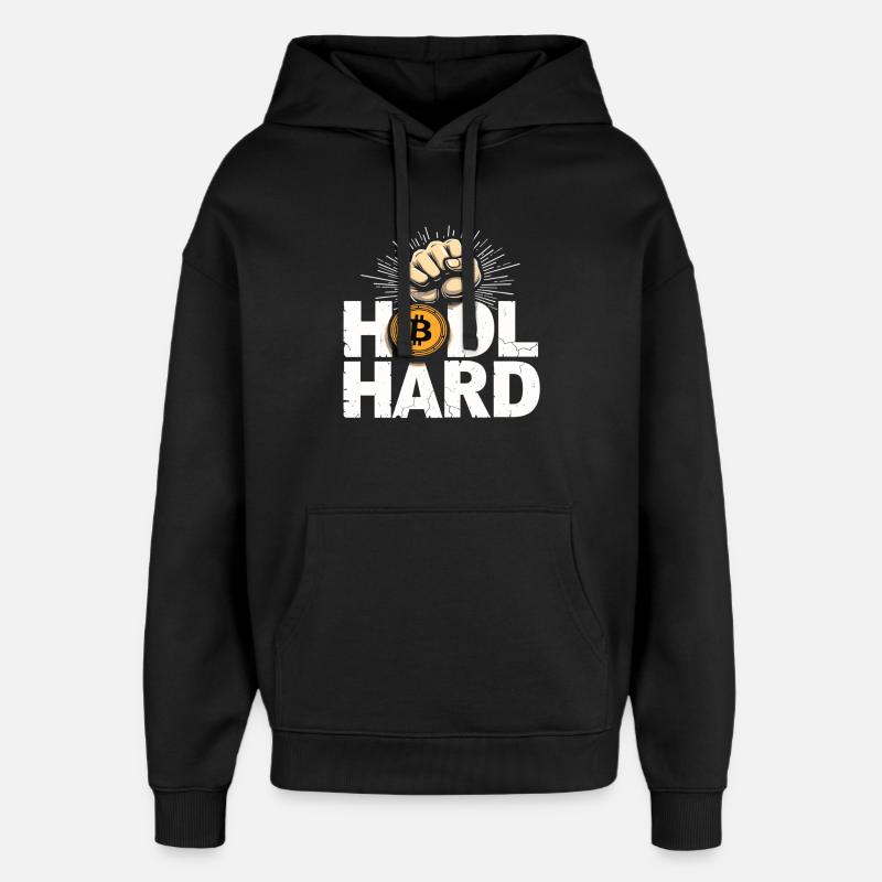 Btc Bitcoin HARD – Bitcoin Crypto - Oversized Unisex Hoodie by Stanley/Stella - black