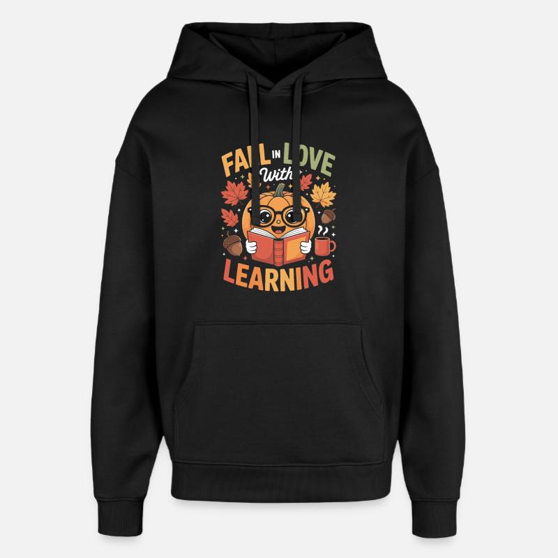 Tombez amoureux de l’enseignement Enseignant d’automne - Sweat à capuche unisexe Stanley/Stella Oversized - noir