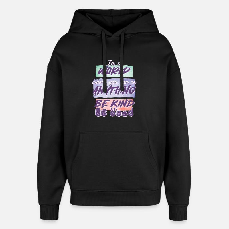 ASL Dolmetscher Gebärdensprache - Oversized Unisex Hoodie von Stanley/Stella - Schwarz