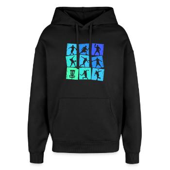 Disc Golf Discgolf Kinder Männer Jungen  - Oversized Unisex Hoodie von Stanley/Stella - Schwarz - Vorne - AI Model Female 172 light (172cm) & AI Model Male 185 light (185cm)