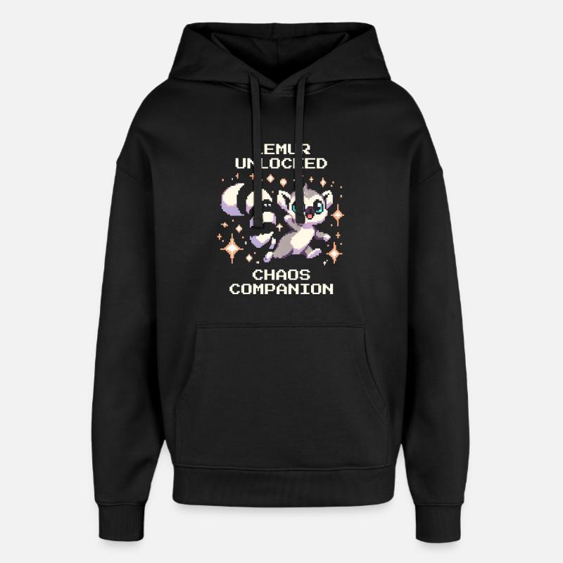 Lémurien débloqué | Compagnon du Chaos, RPG - Sweat à capuche unisexe Stanley/Stella Oversized - noir