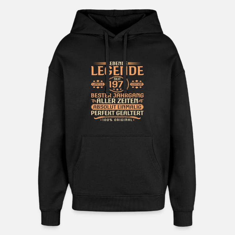 55ème Anniversaire - Légende depuis 1971 Millésime - Sweat à capuche unisexe Stanley/Stella Oversized - noir