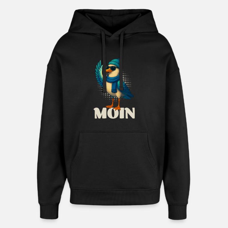 Coole Möwe - Moin - Oversized Unisex Hoodie von Stanley/Stella - Schwarz