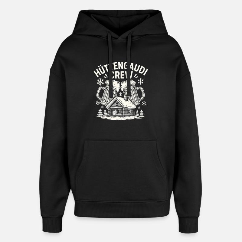 Équipage amusant de la cabane - Sweat à capuche unisexe Stanley/Stella Oversized - noir