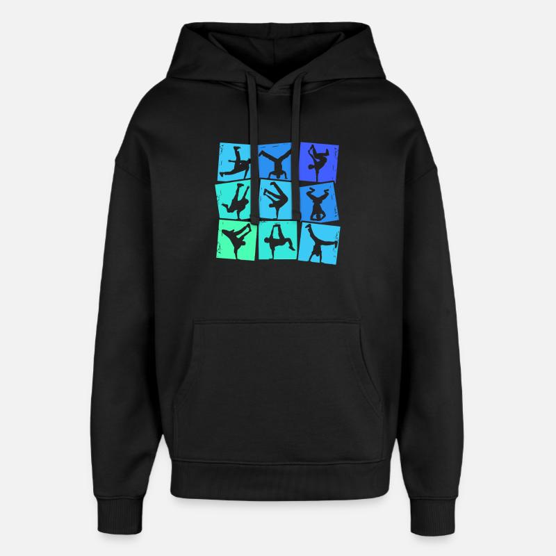 Breakdance Breakdancer Breakdancing Kids Boys - Oversized Unisex Hoodie by Stanley/Stella - black