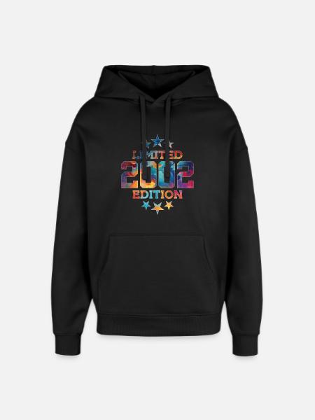 LIMITED EDITION 2002 24TH BIRTHDAY - Oversized Unisex Hoodie by Stanley/Stella - black